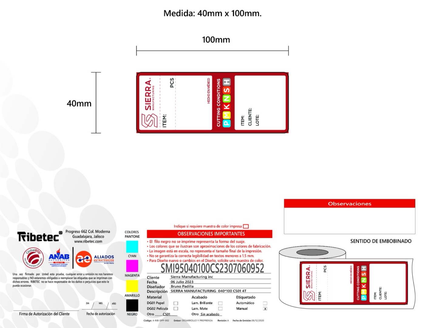Sierra branded cutting tool packaging